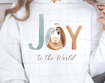 Joy to the World PNG: Christmas Nativity Design (Digital Download)