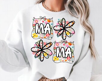 Floral Mama PNG: Coquette Retro Flower Design (Digital Download)