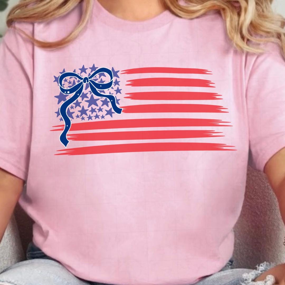 Preppy American Flag Png, Preppy Bow Flag, Preppy Patriotic Clip Art ...