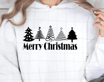 Merry Christmas Tree SVG: Holiday Design (Digital Download)