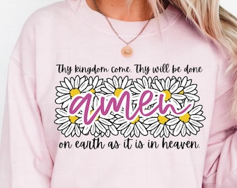 Floral Amen Easter PNG: Christian Sublimation Design (Digital Download)