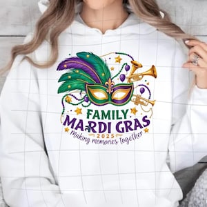 Mardi Gras PNG - Family Mardi Gras Design - Mardi Gras Theme - Matching Mardi Gras Shirts - Fat Tuesday - New Orleans Louisiana