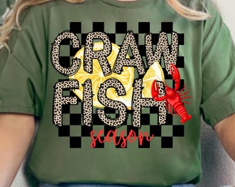 Crawfish Season Preppy PNG: Sublimation Design (Digital Download)