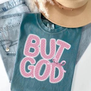 Preppy Floral But God png, Christian png, Glitter Floral, Polka Dots png, Bible Jesus Design, God png, Vintage Spirit Religious png, But God