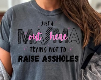 Funny Sarcastic Mom PNG - Checkered Mama Design (Digital Download)