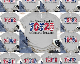 Small Town Freedom Zip Code PNG: 4th of July Design (Digital Download
