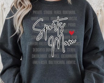 Sports Mom Definition PNG SVG: T-shirt Design (Digital Download)
