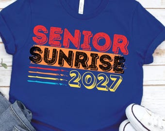 Retro Senior Sunrise 2027 PNG, Graduation Tees (Digital Download)