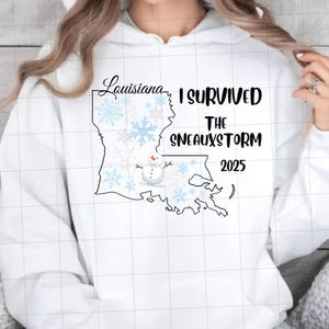 Louisiana Sneauxstorm 2025 PNG - Snowman Design - I Survived the Snowstorm - Bayou Blizzard - Funny New Orleans Gift - Cajun Winter Design
