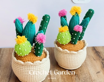 Handmade Crochet Cactus Mushroom Decor Unique Home Decoration Amigurumi Potted Plants Gift for Plant Lovers Desk Decor Housewarming Gift