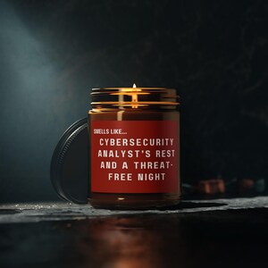 Cybersecurity Analyst Gift: Threat-Free Night Scented Soy Candle