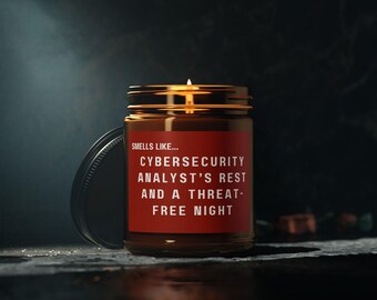 Cybersecurity Analyst Gift: Threat-Free Night Scented Soy Candle