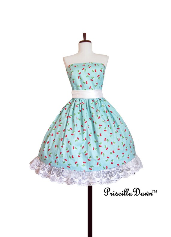 Items similar to Iced Blue Cherry Dress Custom made in YOUR size with