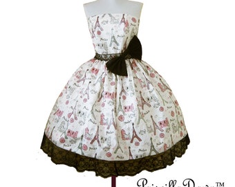 Walk in France dress Inspired LIMITED EDITION  French----Custom in your size.