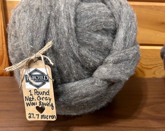 Shep's Wool 1 Lb Gray Merino Wool Roving – USA Made, For Felting, Spinning, Knitting