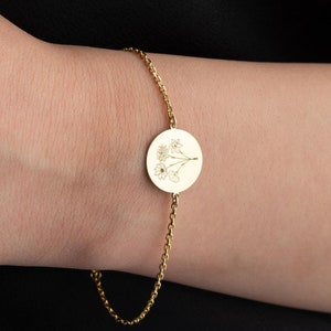 Benutzerdefinierte Familie Geburt Blumenstrauß Armband Kombiniert Geburt Monat Blumenarmband Personalisierte Geburt Blumenarmband für Mama Geschenk für Oma