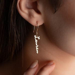 Custom Name Earrings Personalized Earrings with Name Dangle Name Earrings Drop Name Earrings Silver Name Earrings Dainty Gold Name Earrings