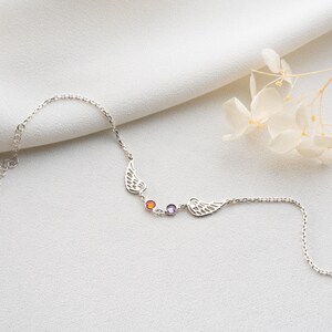 Angel Wings Bracelet Gold with Birthstone Dainty Angel Wing Birthstone Bracelet Guardian Angel Bracelet for Mom Gift for Her Bild 7