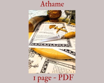 Athame PDF -- Book of Shadows -- BOS page