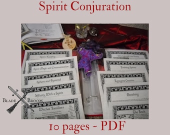 Spirit Conjuration Set BOS Sheets PDF specialty pack -- 10 sheets -- Book of Shadows pages