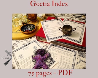 GOETIA Index BOS Sheets PDF specialty pack -- 75 sheets -- Book of Shadows pages