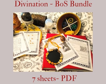 Divination updated BOS Sheets PDF specialty pack -- 7 sheets -- Book of Shadows pages