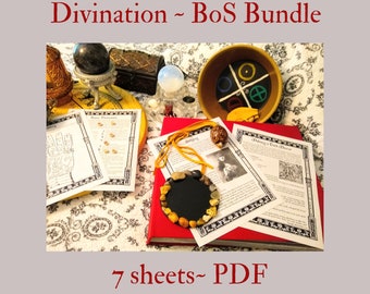 Divination updated BOS Sheets PDF specialty pack -- 7 sheets -- Book of Shadows pages