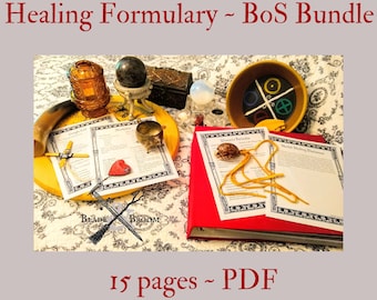Healing Formulary BOS Sheets PDF format-- 15 pages Book of Shadows pages by Asteria Books