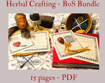 Herbal Crafting BOS Sheets PDF format-- 15 pages Book of Shadows pages by Asteria Books