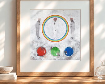 Transfiguration of Jesus Christ, framed giclee print of modern Christian art - collectible contemporary sacred art, modern iconography