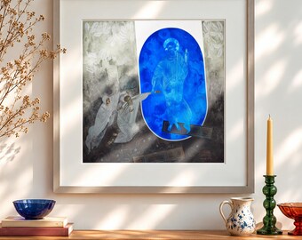Framed modern Christian art print - icon of Resurrection of Jesus (Harrowing of Hell) - giclee print on archival paper, religious art gift