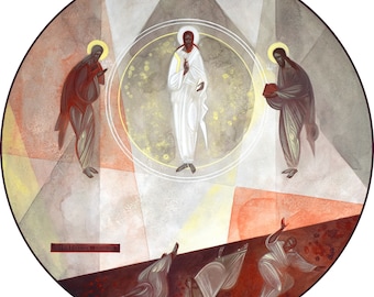 Transfiguration of Jesus Christ, giclee print on archival paper - collectible Christian icon, iconart, modern iconography, sacred art