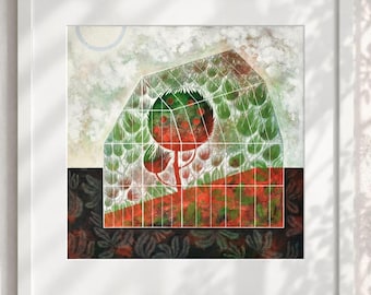 The Garden of Eden, high-quality framed giclee print on archival paper - modern Christian art, contemporary sacred art, modern biblical art