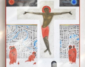 Crucifixion of Jesus Christ, Gallery-wrapped cotton canvas print, 12-Color Giclee