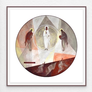 Transfiguration of Jesus Christ, framed giclee print on archival paper - contemporary Christian icon, modern iconography, biblical painting
