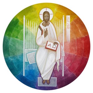 Jesus Christ Pantocrator - giclee canvas print of modern Christian icon, contemporary religious iconography and biblical art