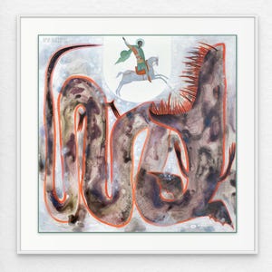 Saint George, framed fine art print of modern Christian icon - contemporary iconography, giclee art reproduction, modern sacred art