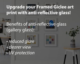 Antireflecterend glas (kombuisglas) voor ingelijste gicleekunstafdrukken