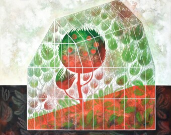 The Garden of Eden, giclee art print on archival paper - contemporary Christian artwork, modern sacred art reproduction, biblical landscape