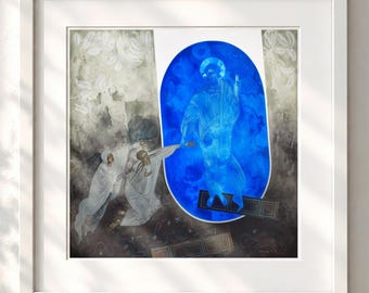 Descent Into Hell (Resurrection of Jesus), framed art reproduction - Christian icon, museum-quality fine art print, modern iconography