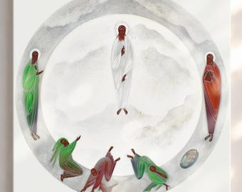 The Transfiguration of Jesus Christ, Canvas Giclee Print of Modern Christian Icon