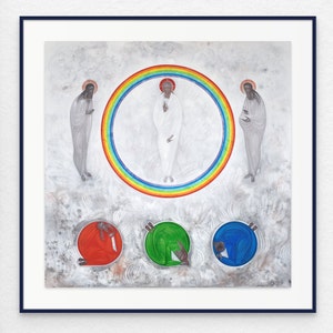 Transfiguration of Jesus Christ, framed giclee print of modern Christian art - collectible contemporary sacred art, modern iconography