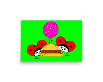 Plakat HappyTottii® „Hamburger z balonem”