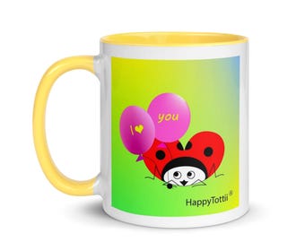 Kubek HappyTottii „Kocham Cię” z różnymi kolorami wewnątrz do wyboru