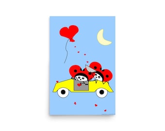 HappyTottii® Car Couple Heart Posters
