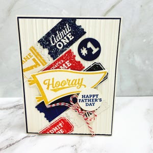 Carte de voeux faite main sur le thème des fans de sport pour la fête des pères