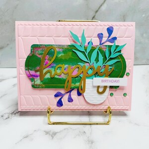 Carte de voeux faite main sur le thème des plantes pour joyeux anniversaire