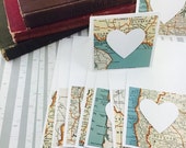 Mini Heart Cards Map Globetrotter Collection Set of 9