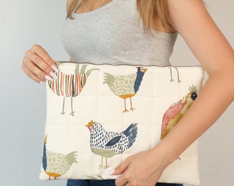 Quilted Laptop Sleeve – 13” to 16” MacBook Air/Pro & iPad Case – Girly Laptop Bag - Valentine’s and Mother’s Day Gift for Her