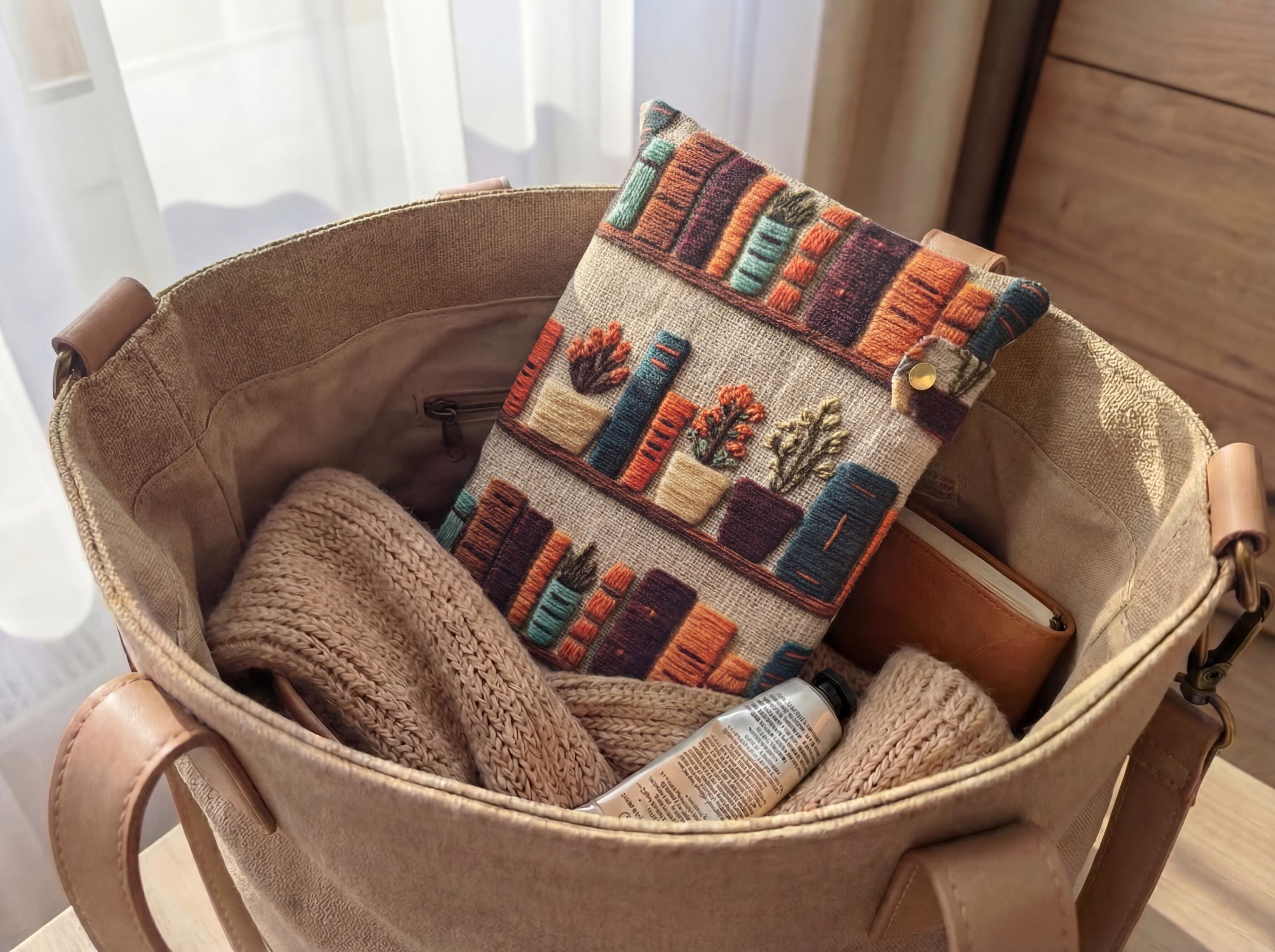 Personalized Bookshelf Book Sleeve With Zipper Pocket, Dark Academia ...
